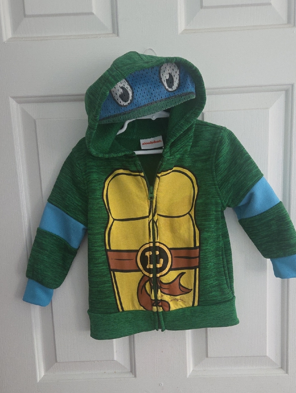 Nickelodeon TNT Green Blue Yellow Turtle Hoodie Sz 3T